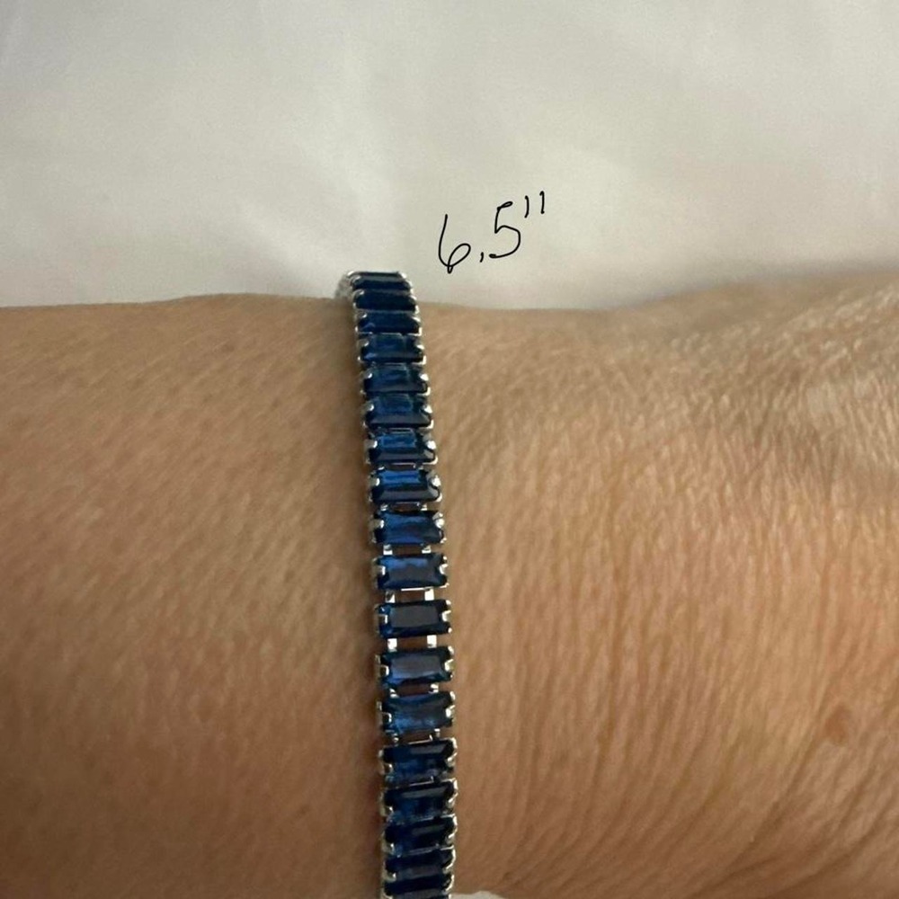 Blue stone tennis bracelet 6.5"